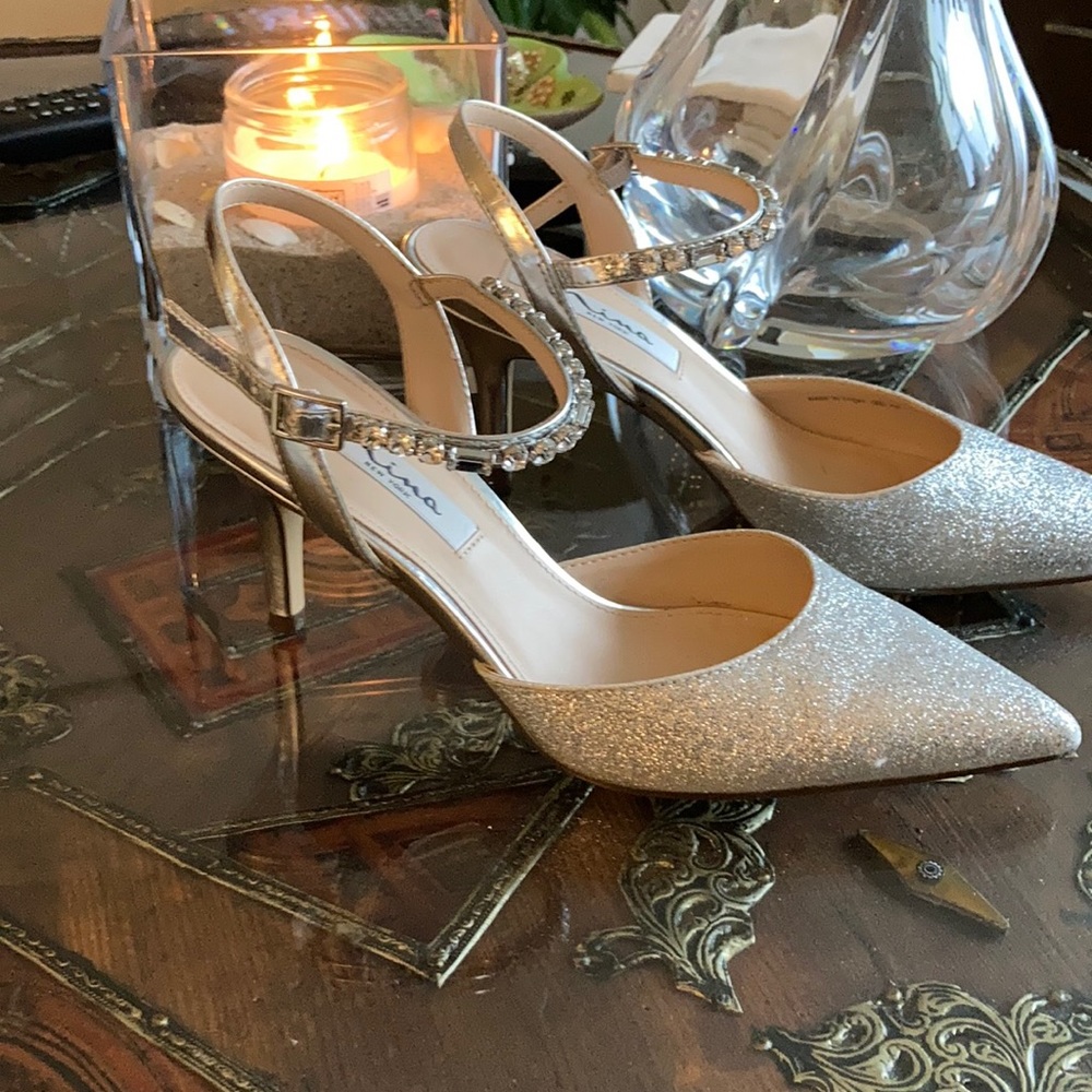 Silver dressy heels